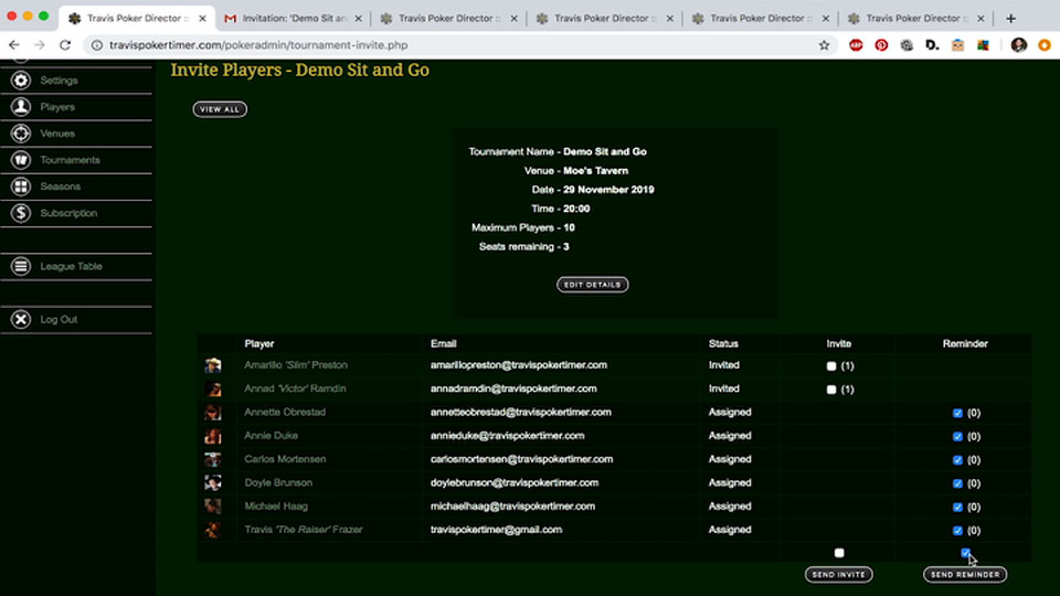 Video tutorial on inviting players